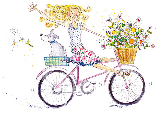 Bicycle and Flowers Birthday Card