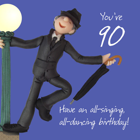 90th Birthday Card for Men, All Singing, All Dancing
