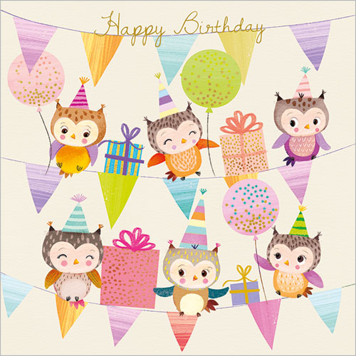 Birthday Owls Birthday Card