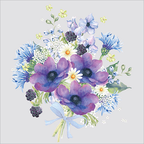 Anemones and Cornflowers Floral Card