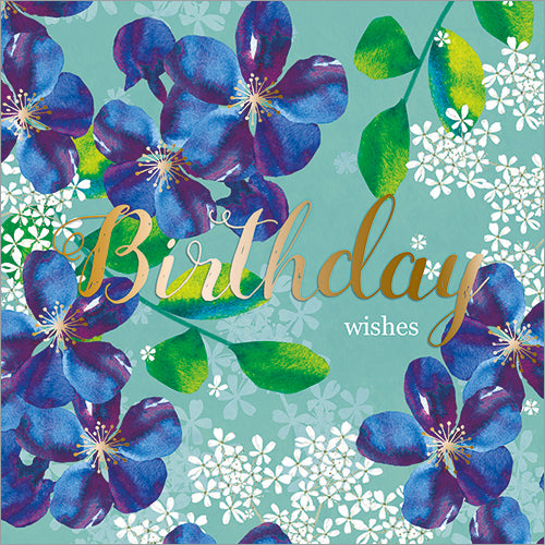 Birthday Wishes Clematis Birthday Card